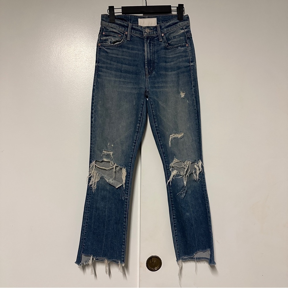 MOTHER Superior The Insider Crop Step Chew Jeans Size 24
